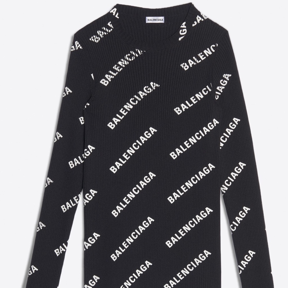 Balenciaga all over crewneck logo sweater
